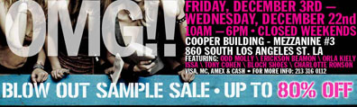 Bargain Alert:  Showroom Seven & Kain Label Sample Sale Hits Downtown LA!!