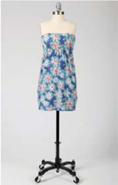 blue strapless dress
