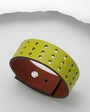 lime punched leather