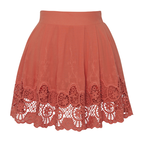 coral-lace-hem-skirt